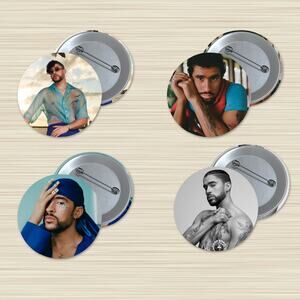 Bad Bunny 1.5 inch Pinback Buttons 4 pack Rap Music Artist